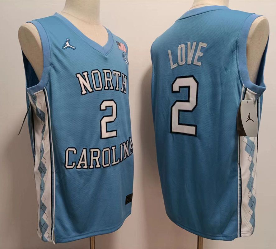 Men North Carolina Tar Heels #2 Love Light Blue 2025 NCAA Jersey